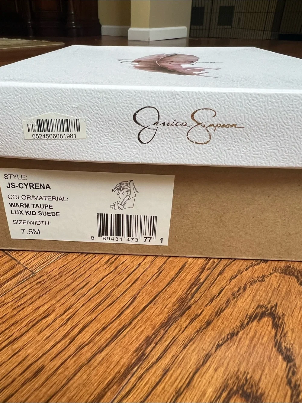 Jessica Simpson Taupe Suede Crisscross Ankle Tie Wedge Sandals